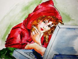 red riding hood chatting Picture